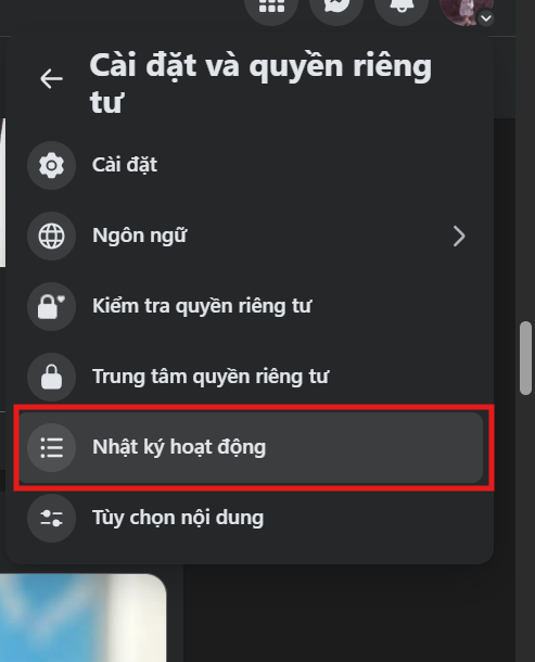 Xóa bài viết thông qua Nhật ký hoạt động (điện thoại và máy tính)
