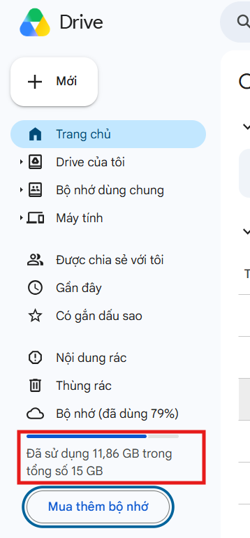 Google Drive cung cấp cho mỗi tài khoản Google 15 GB dung lượng miễn phí