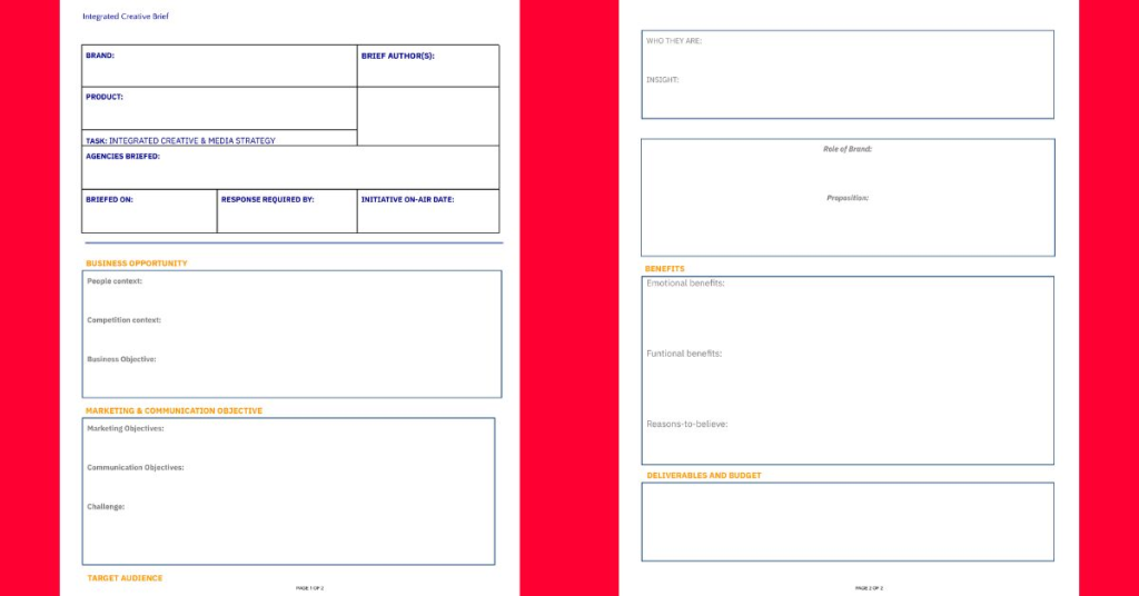 Template creative brief từ AIM Academy