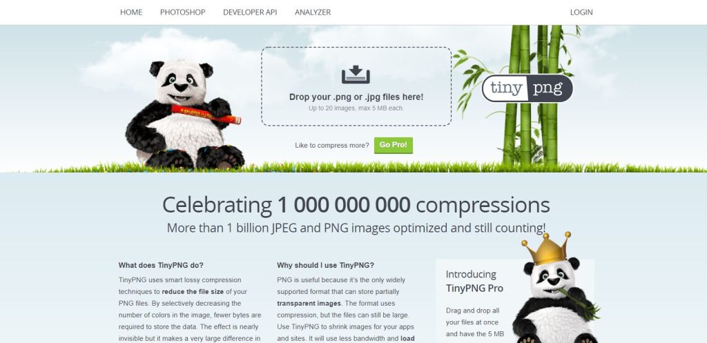 Công cụ nén ảnh TinyPNG miễn phí