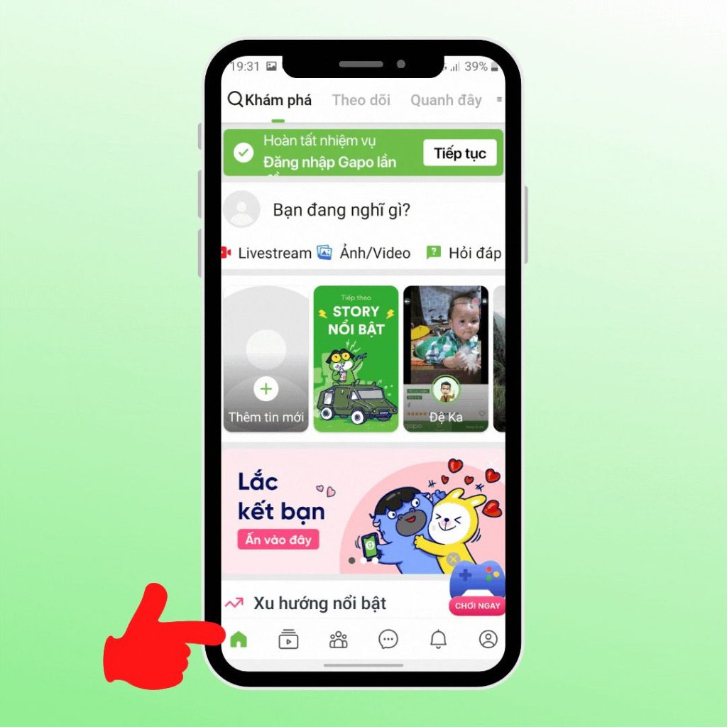 Gapo có tính năng news feed giống Facebook