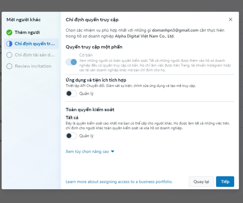 Bán Tài Khoản NoLimit Uy Tín, Giá Tốt Chạy Quảng Cáo Facebook Ads 4 phân quyền thành viên linh hoạt