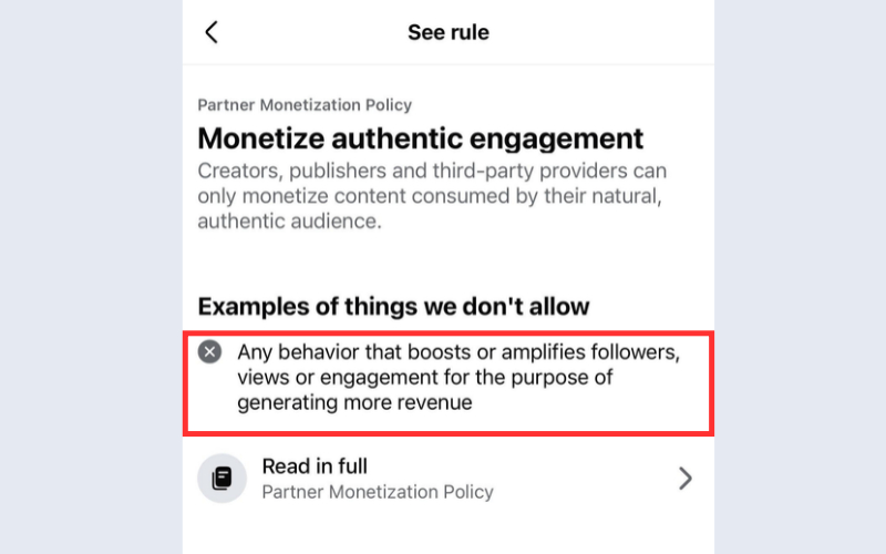 Cách Kháng Nghị Fanpage Bị Hạn Chế Kiếm Tiền Đúng Quy Trình 2026 4 Hoạt động spam hoặc tương tác không xác thực